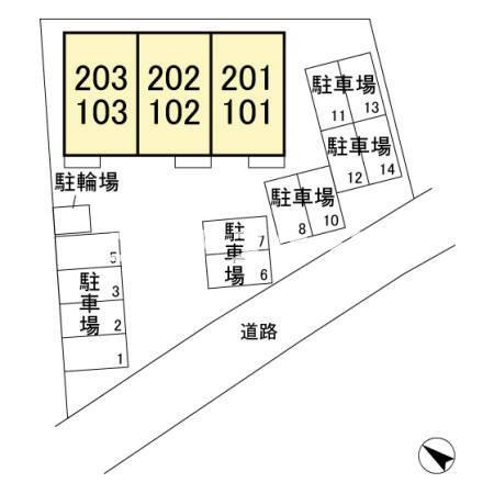 マリオーネ　ｆの区画図|高崎、前橋、伊勢崎エリアのお部屋探しはエンドスケープまで！お客様の理想お聞かせ下さい♪