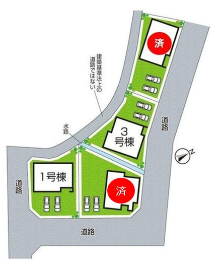 洲本市上物部　第3期　新築一戸建ての区画図|全4区画