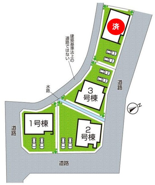 洲本市上物部　第3期　新築一戸建ての区画図|全4区画