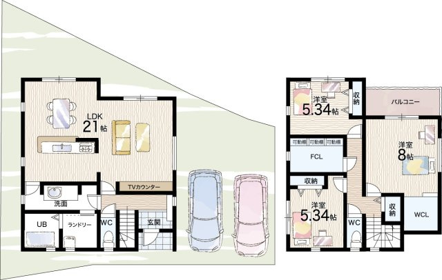洲本市上物部　第3期　新築一戸建ての間取り|3号地