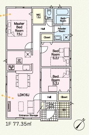 【間取り】 | 牧之原市細江 13期 新築一戸建て 1号棟 | 効率的かつ暮らしのことをしっかり考えた間取りです