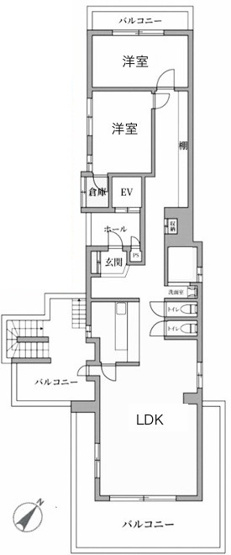 【間取り】 | 巣鴨第２ＳＹマンション | 最上階の１フロアとなりますので、眺望・通風良好です！