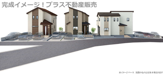 【外観】 | 福岡市西区今宿東3丁目　A号棟（全3棟）【仲介手数料無料・0円】 | 完成イメージの外観パースです。