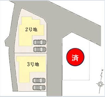 タマタウン朝倉Ⅱ　3号地新築一戸建ての区画図|■建物価格3,350円■土地面積145.16㎡■建物面積111.79㎡■4LDK