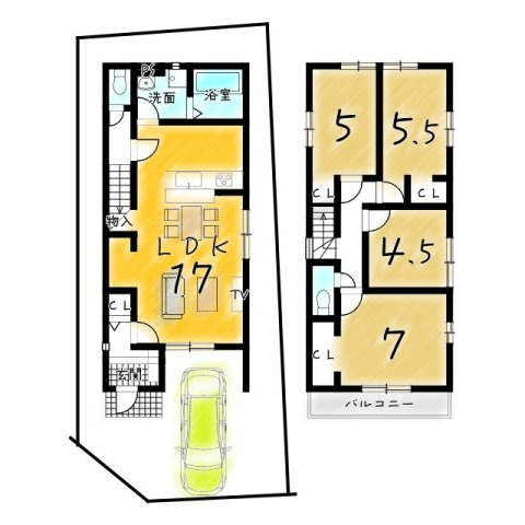 大将軍坂田町の間取り