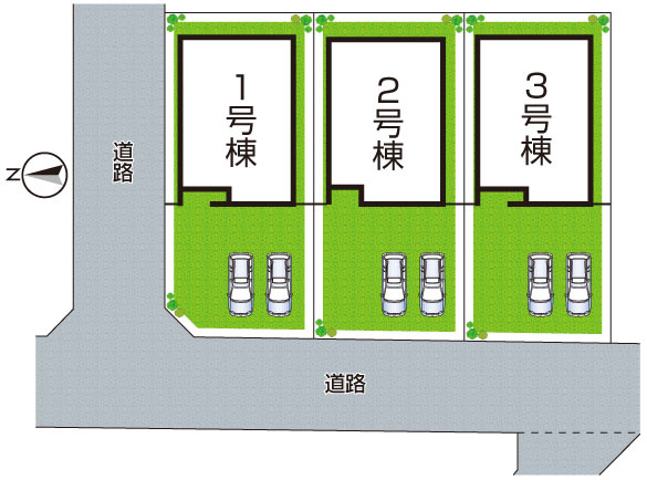 洲本市宇原　新築一戸建ての区画図|全3区画