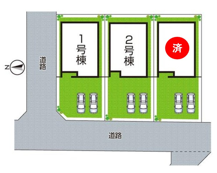 洲本市宇原　新築一戸建ての区画図|全3区画