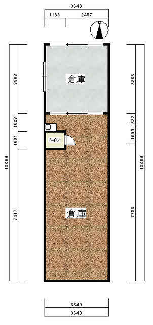 城が山２丁目倉庫・事務所の間取り|北側４．５ｍ道に接する