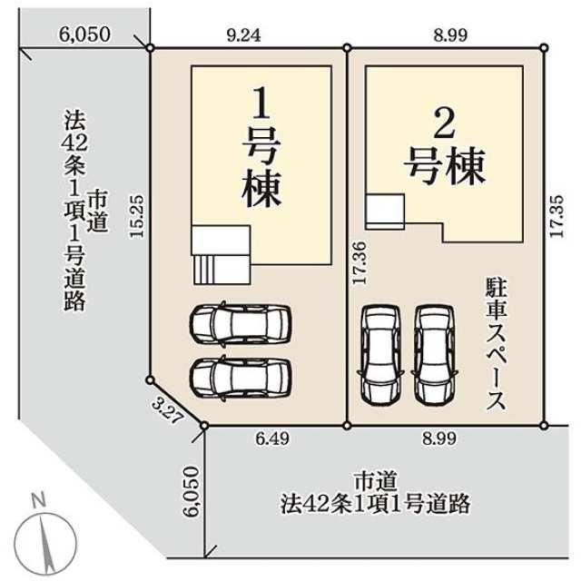 福津市西福間3丁目の区画図| 
