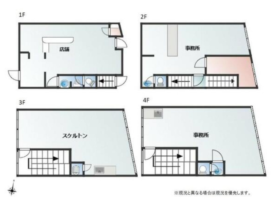 和歌山市西高松1丁目　オーナーチェンジ物件　一棟ビルの間取り