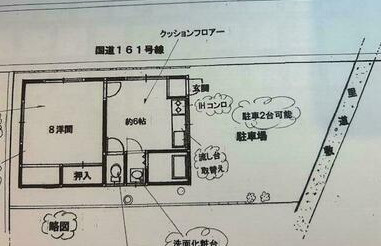 大津市北小松の事務所の間取り