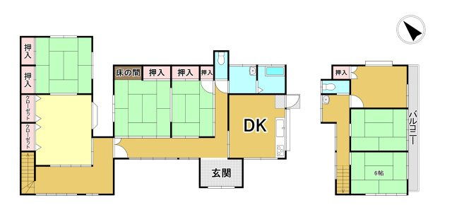 中古戸建　足利市野田町の間取り