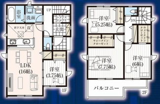 【間取り】 | 蓮田市黒浜　新築分譲住宅