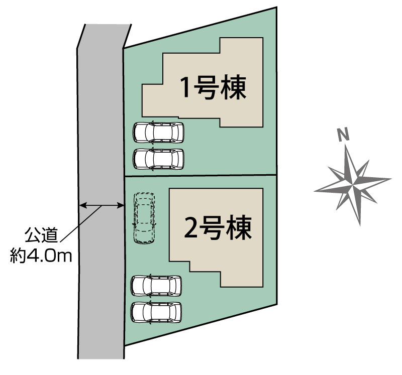 ブルーミングガーデン／合志市須屋15期／2号棟の区画図