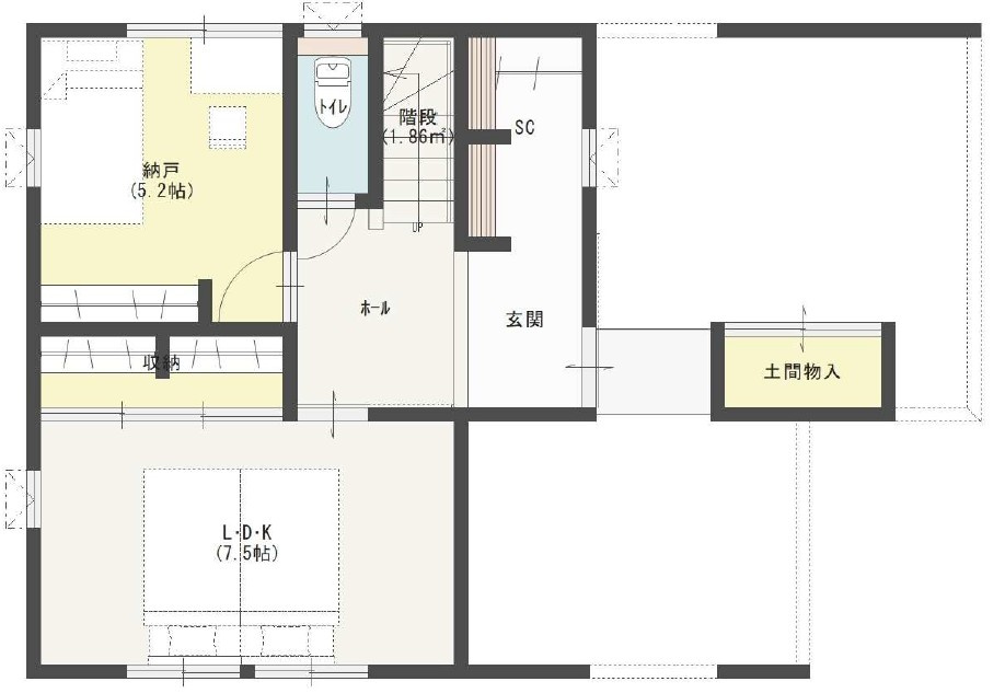 中央区長潟1丁目A棟　新築戸建の間取り|1階間取図