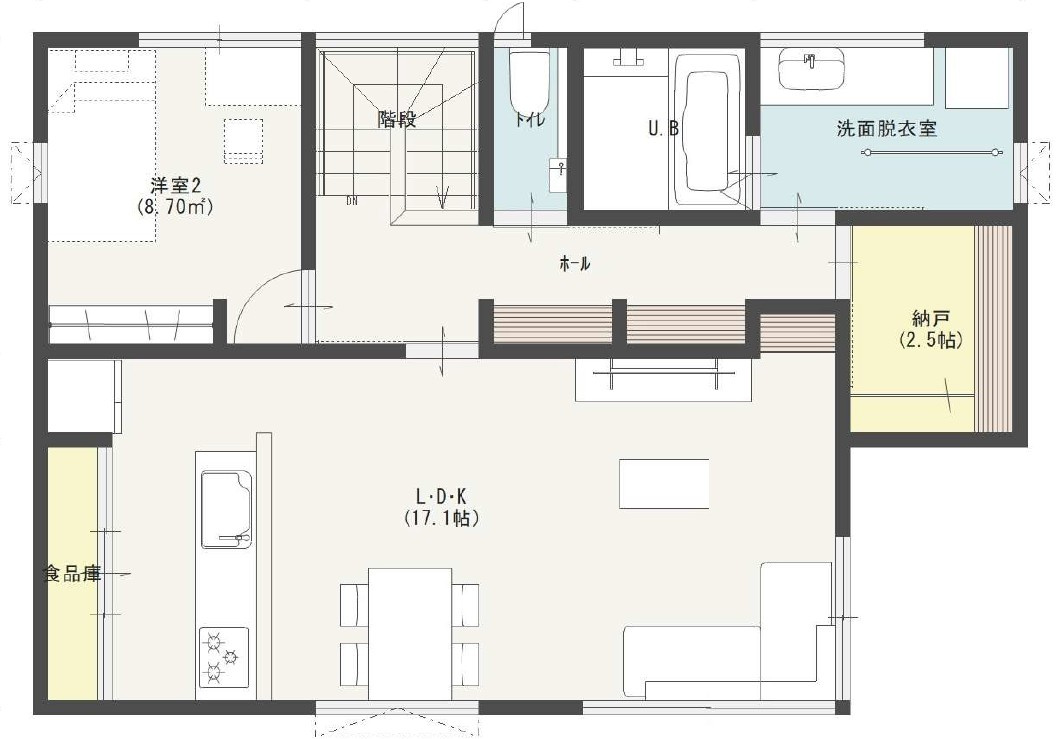 中央区長潟1丁目A棟　新築戸建の間取り|2階間取図