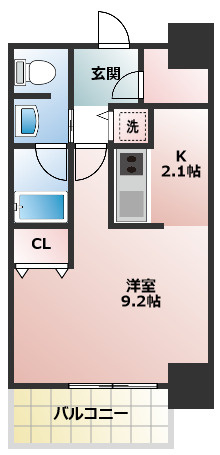 クロスレジデンス大阪新町の間取り