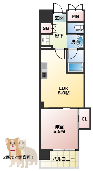 マスターズレジデンスドウトンボリの間取り