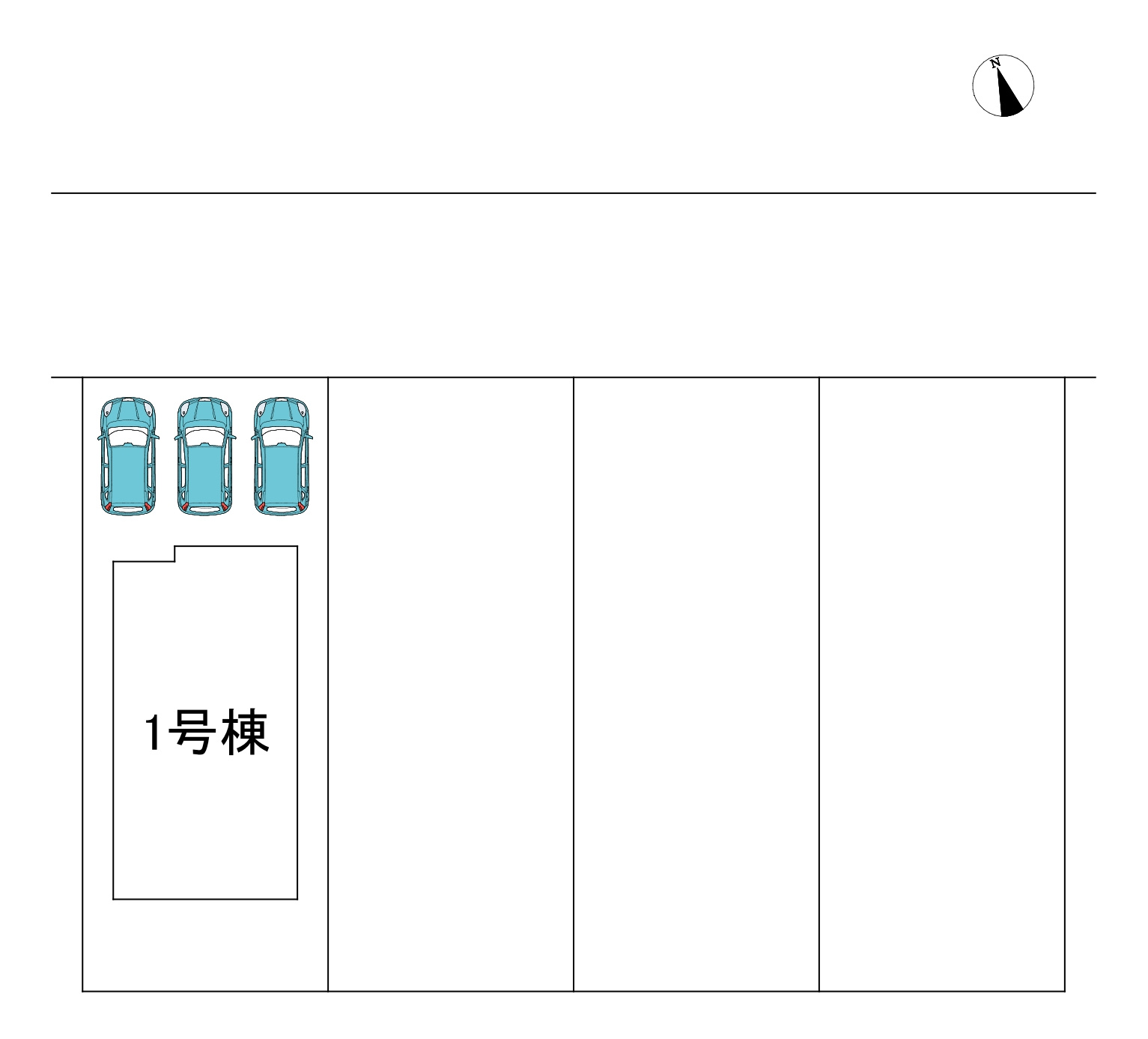 【今からご案内♪】東海市大田町天尾崎　全4棟の区画図|全体区画数｜全4棟
◆駐車2台可能！(但し、車種による)
◎まずは、お気軽にお問い合わせください。現地を案内しながら周辺環境も見て頂けます。