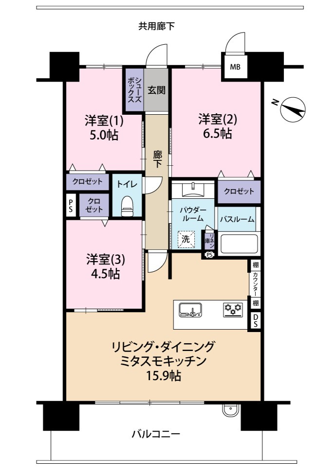 アルファステイツ北谷ヒルズの間取り|※写真や図と実際の現状が異なる場合は現状を優先させて頂きます。