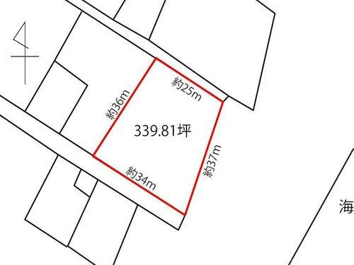 石垣市白保、海が目の前の土地の土地図|石垣市白保海が目の前の土地｜アイランドリゾート沖縄