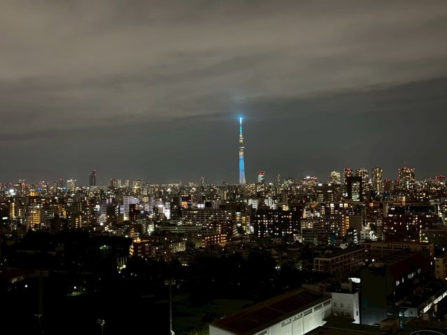 キャナルワーフタワーズWESTの展望|夜のバルコニーからの眺望です♪
東京スカイツリーも見ることができます♪