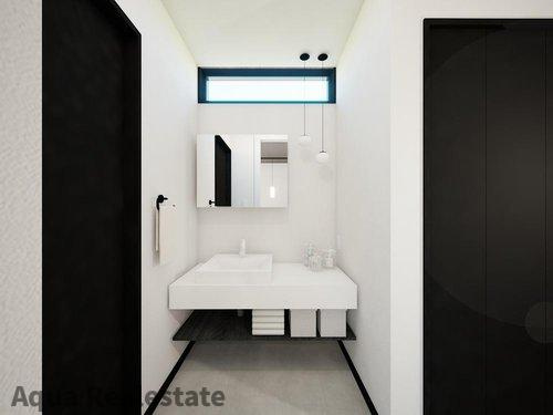 木田郡三木町大字池戸の新築一戸建の洗面所|コンパクトで使いやすい洗面所