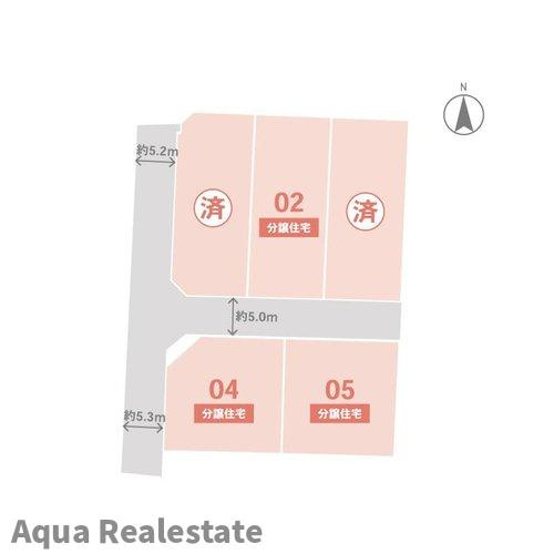 さぬき市長尾西の新築一戸建の区画図