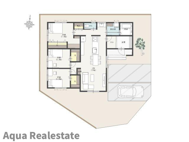 善通寺市原田町の新築一戸建の区画図