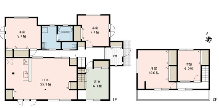 東御市和　中古戸建の間取り|間取りは5LDK。全室6帖以上とゆとりの間取り設計です。