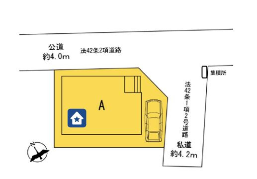 茅ヶ崎市松林3丁目新築戸建て　A号棟の区画図|区画図「茅ヶ崎市松林３丁目新築戸建て　A号棟」