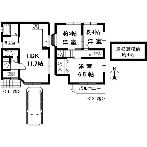 桜木町戸建ての間取り
