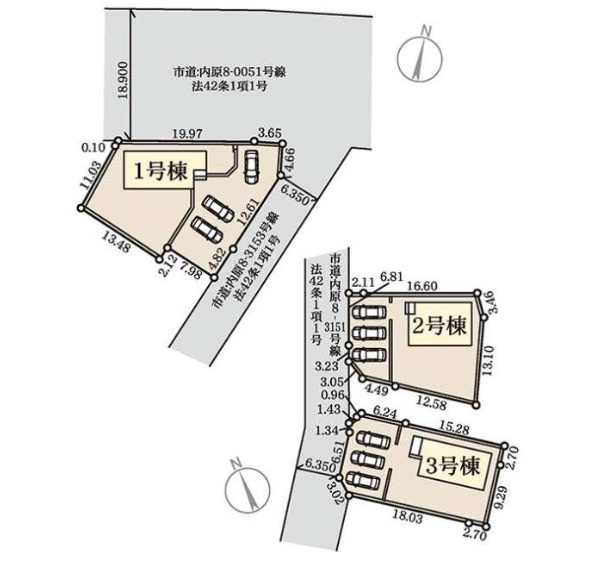 水戸市内原町　第12の区画図|区画図です。