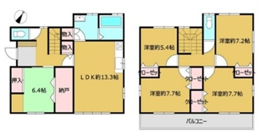 中古戸建　滑川町月の輪7-8-4（リフォーム住宅）の間取り