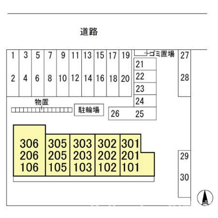 柏崎市錦町のアパートの区画図