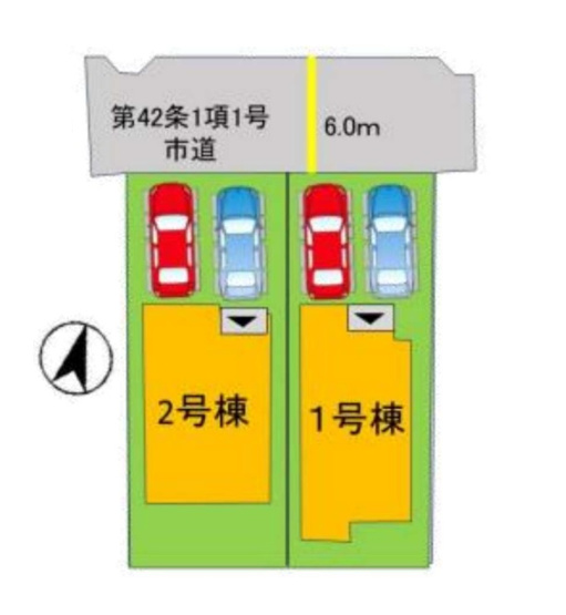 【区画図】 | 福岡市南区長住7丁目1期Y　1号棟（全2棟）【仲介手数料無料・0円】 | 区画図です。1号棟
