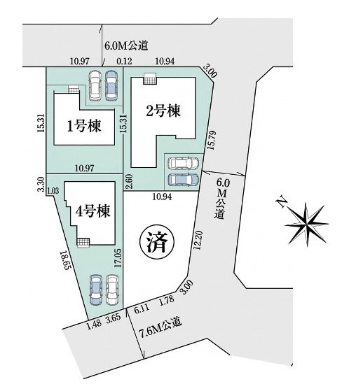 【新築住宅】坂戸市にっさい花みず木 11期 全5棟の区画図