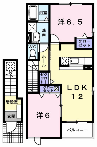 プリムローズ　Ａの間取り|間取図