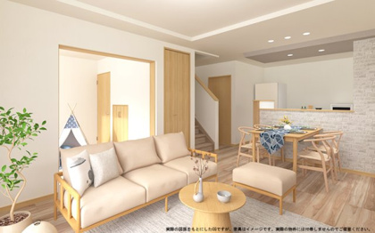 【完成予想図】 | 【LDK　イメージパース】
※画像は設計図面を基に作成したイメージです。