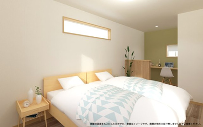 【完成予想図】 | 【主寝室　イメージパース】
※画像は設計図面を基に作成したイメージです。