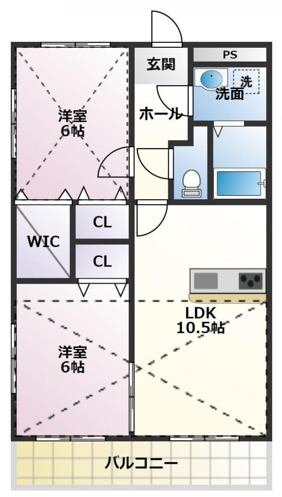ルネスグランドールⅠの間取り|使いやすい間取りです。