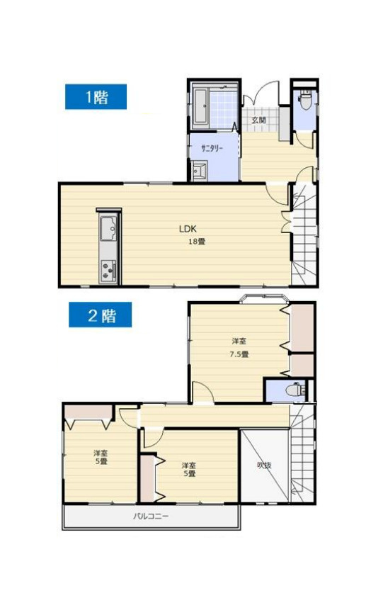 桶川市川田谷　中古戸建の間取り|桶川市川田谷　中古戸建、3LDK、土地面積201.38m2、建物面積92.73m2