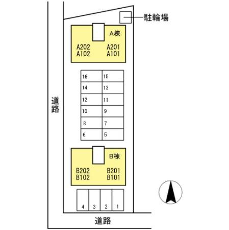 ストークシャトル　B棟の区画図