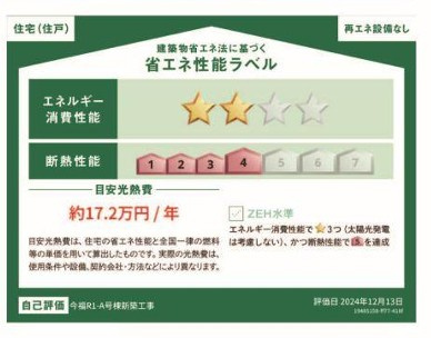 パステルガーデン川越今福R1‐Aの省エネ性能ラベル