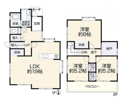 売中古戸建　中央区三島町の間取り