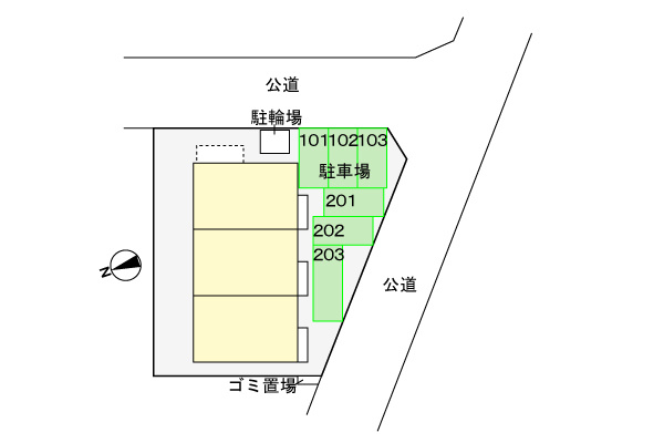 エルディム西町東の駐車場
