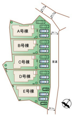 【区画図】 | 八重瀬町新城Ⅲ（全5棟）C・D・E号棟 | ※A・B号棟成約済み