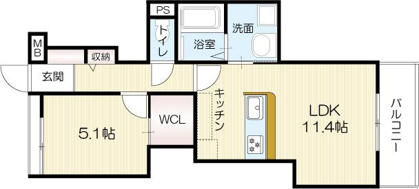 エレアージュ東姫路駅前の間取り