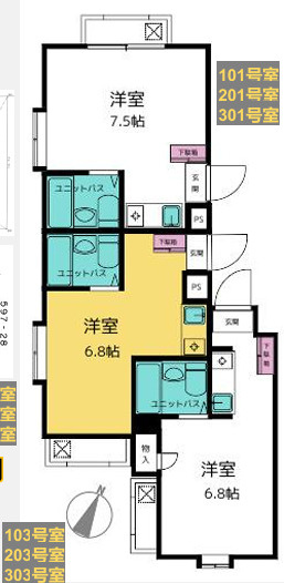 清瀬市元町１丁目の一棟マンションの間取り