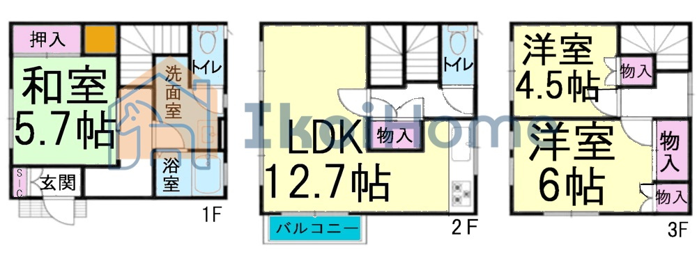 明石市藤江　中古戸建の間取り|【ホームページに現地動画掲載中】●年中無休：当日予約可●3LDK！2階リビングでプライバシー確保！